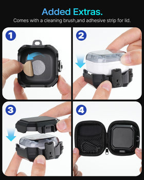 Travel-ready Polislime case with cleaning kit and keychain