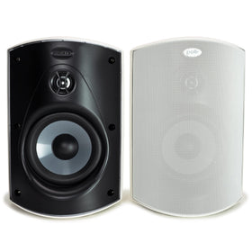 Polk Atrium 5 outdoor speaker in white with wired design for year-round patio listening