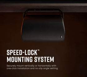 Polk Atrium 5 speed-lock mount enabling quick, precise outdoor installation.