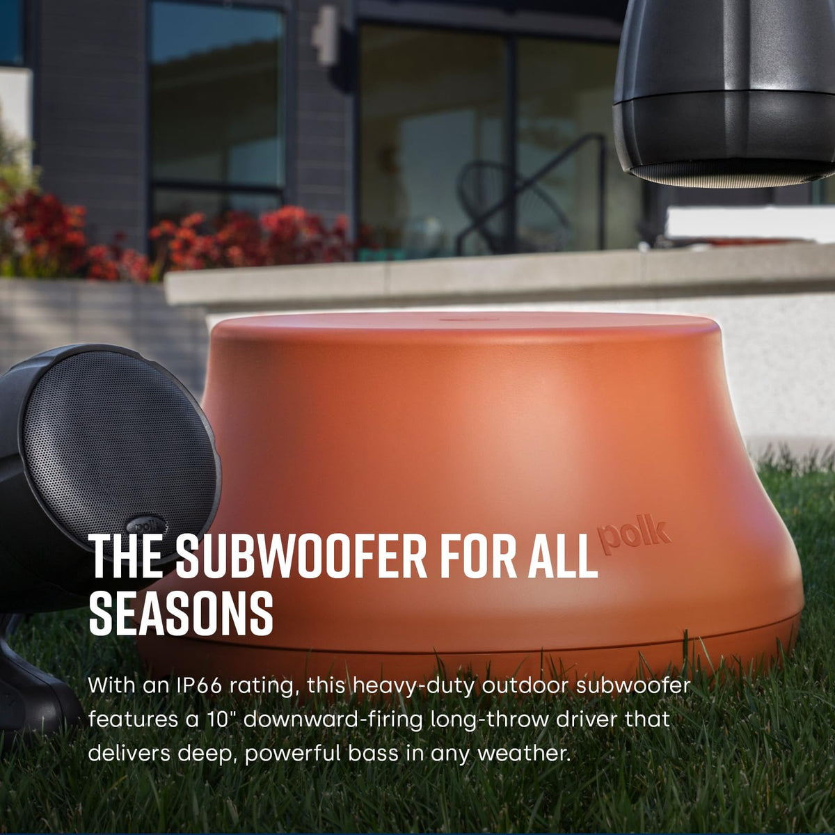 Polk Atrium SUB100 weatherproof enclosure with IPX66-like resilience