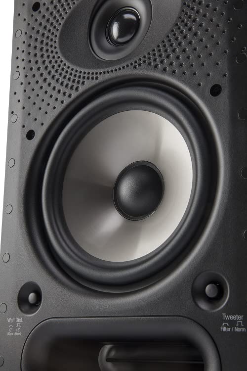 Polk Audio 65-RT in-wall paintable white grille blends with decor