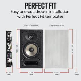 Polk Audio 65-RT in-wall profile flange enables a clean flush mount
