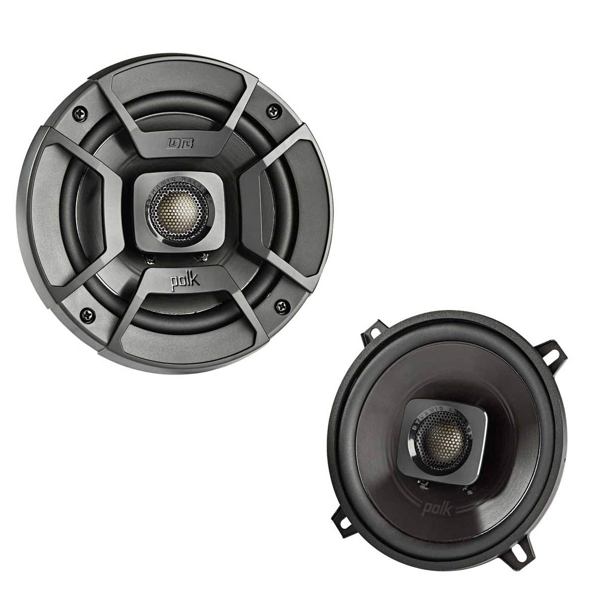 Polk Audio DB522 coaxial speaker for car and marine with built-in crossover for clear highs and lows