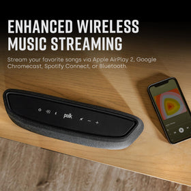 Optional SR2 wireless surrounds enabling 5.1 expansion with MagniFi Mini AX.