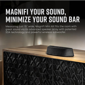 Wireless subwoofer side view emphasizing deep bass from a 10-inch driver.