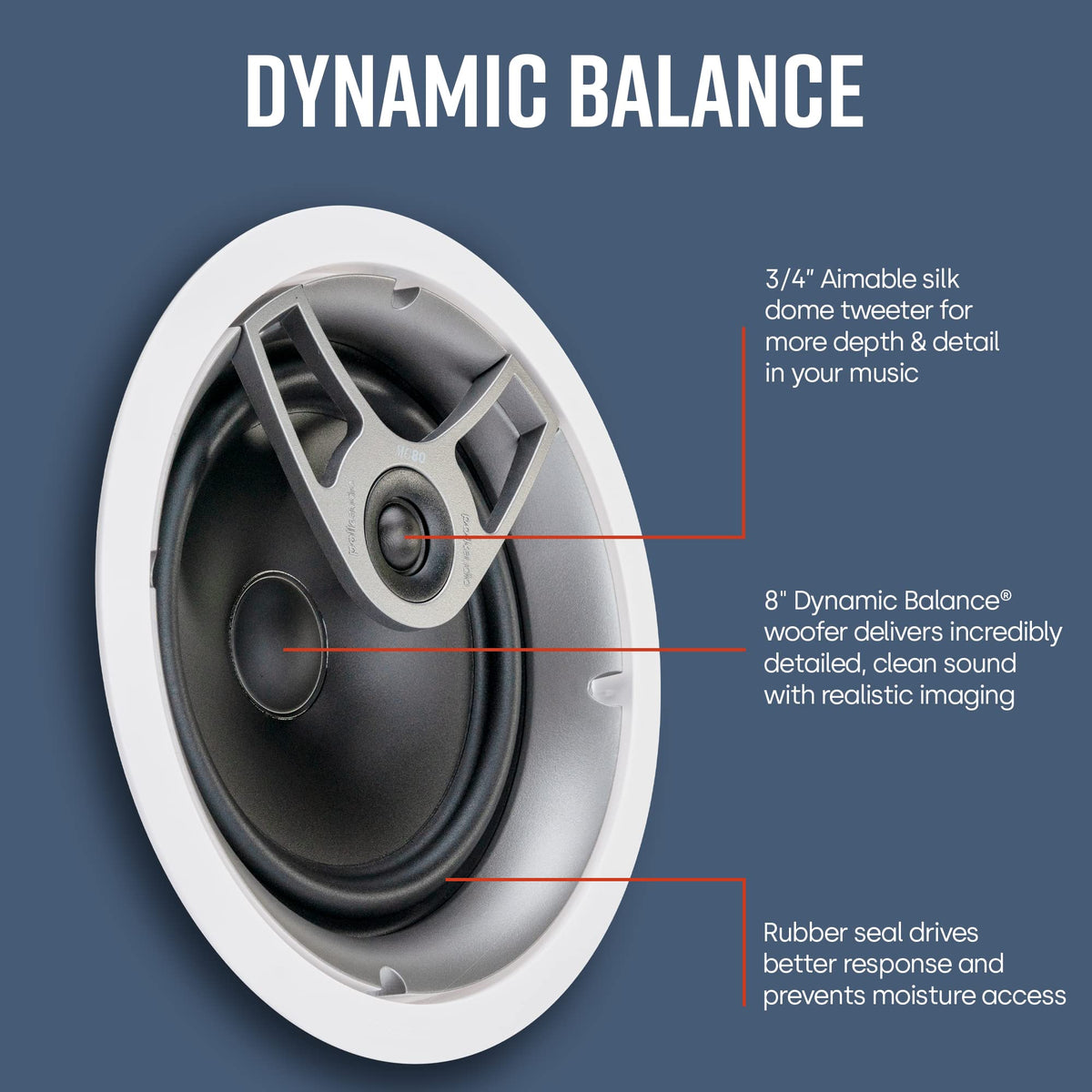 Polk Audio MC80 8-inch woofer delivering smooth bass for immersive rooms