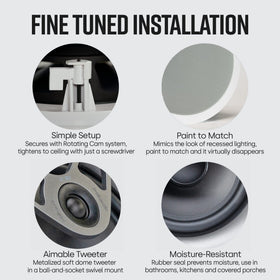 Polk Audio MC80 flush-mount design creates a seamless ceiling look