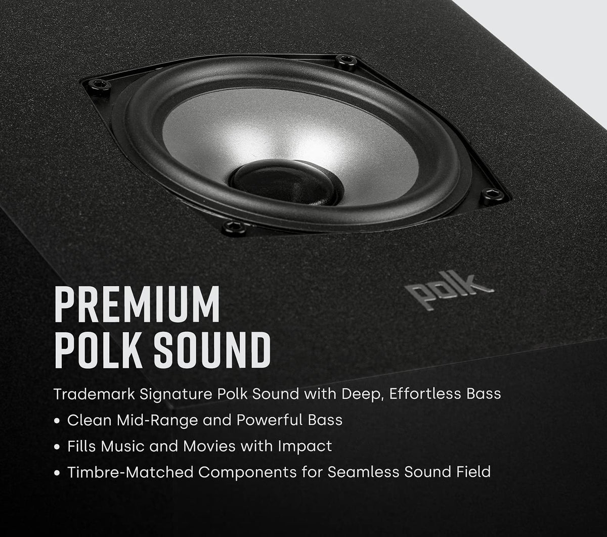 MXT90 4-inch dynamically balanced woofer delivers crisp mids and impact.