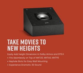 Polk Audio MXT90 supports Dolby Atmos and DTS:X for enhanced surround immersion.