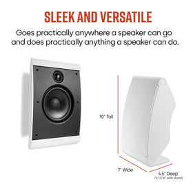 Polk Audio OWM3 bookshelf speaker front view for desktop or shelf setup