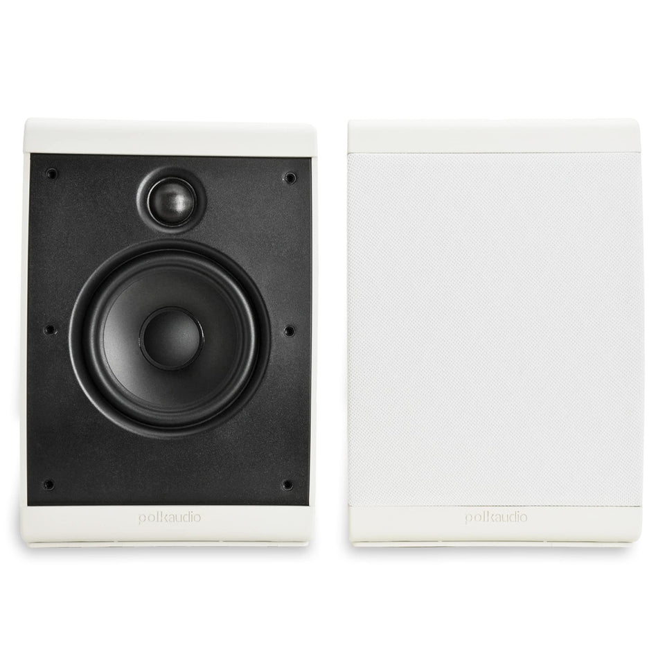 Polk Audio OWM3 wall speaker front view highlighting detailed sound for movies and music