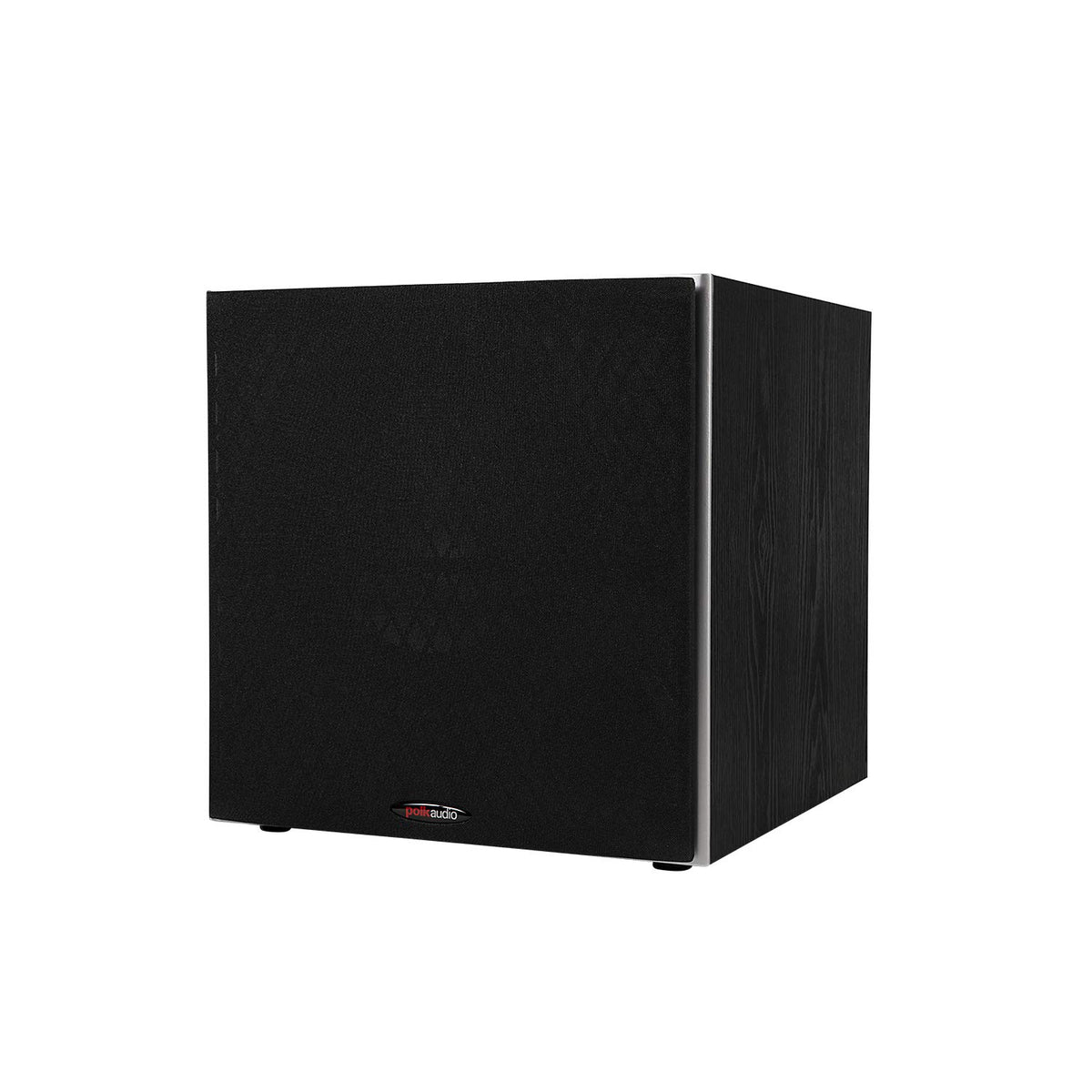 Polk Audio PSW10 front view showing compact powered subwoofer design for small rooms.