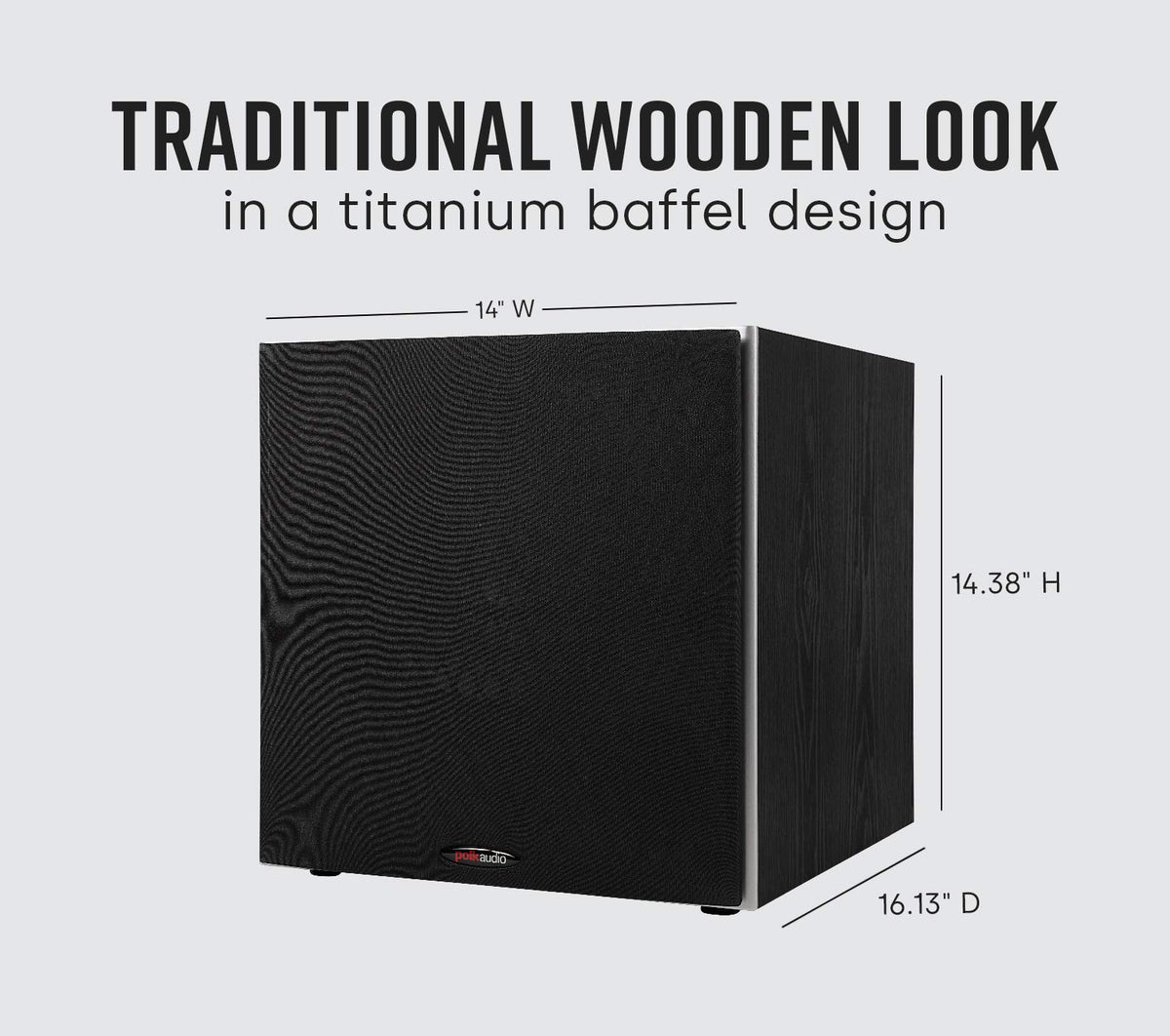 Polk Audio PSW10 in-room placement illustrating room-filling bass.