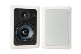Polk Audio RC55i in-wall speaker hole cutout ready for flush installation.