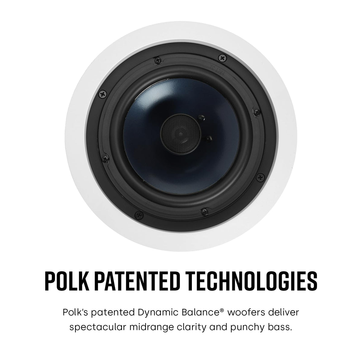 Blue polymer woofer cone provides solid damping and bass control