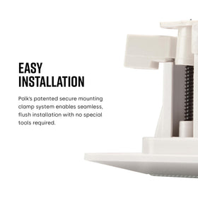 Easy installation with pre-wired cam mounts and grille snap-on