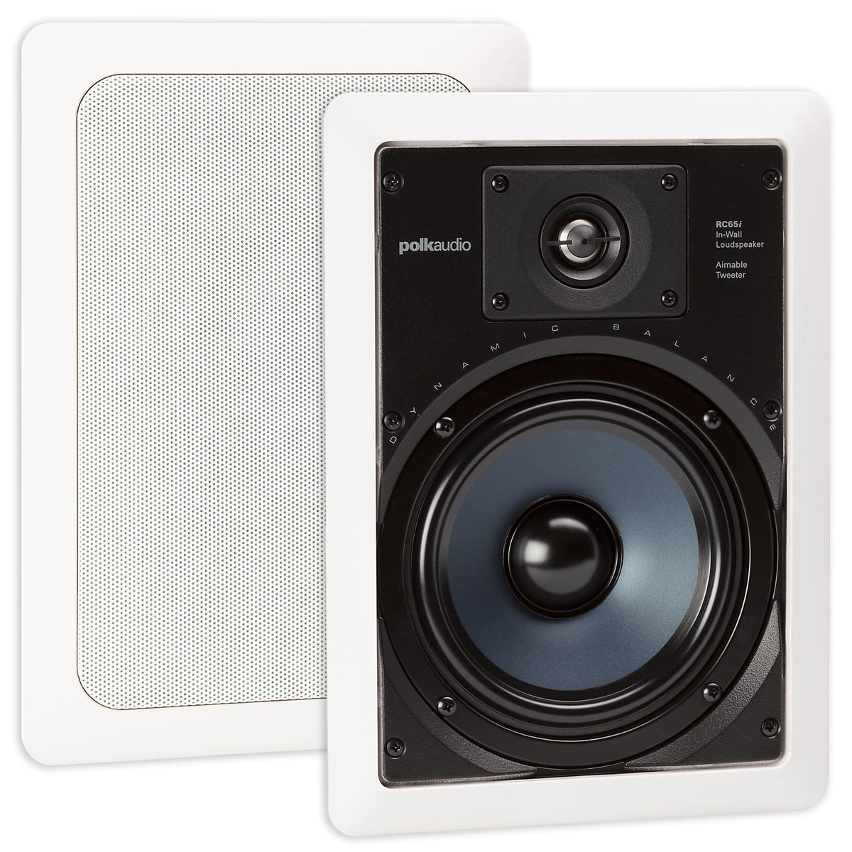 Polk Audio RC65i 6-5-inch in-wall speaker with compact profile and rich bass.