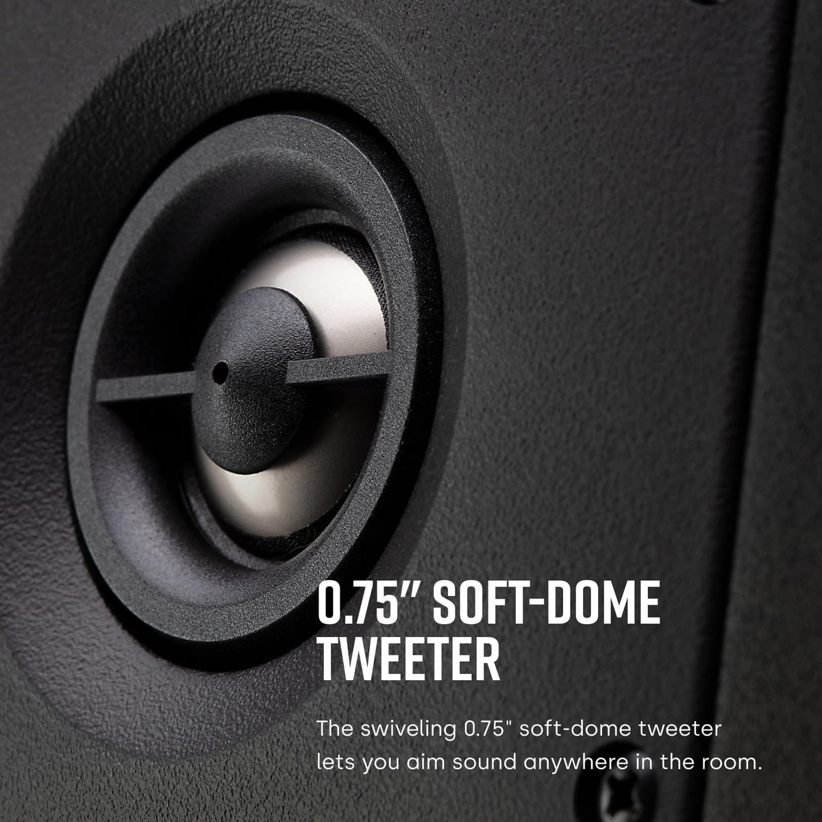 RC85i swivel tweeter directs highs toward listening position