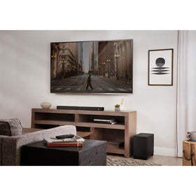 Polk Audio React subwoofer compact design blending into living space