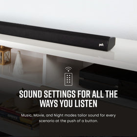Polk Audio Signa S2 Dolby Digital processing for immersive sound.