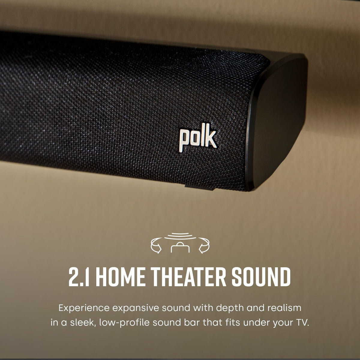 Polk Audio Signa S2 wireless subwoofer delivering deep bass for movies.