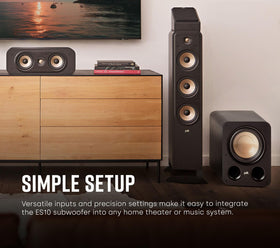 Polk Audio Signature Elite ES10 side port emphasizes deep bass with reduced turbulence.
