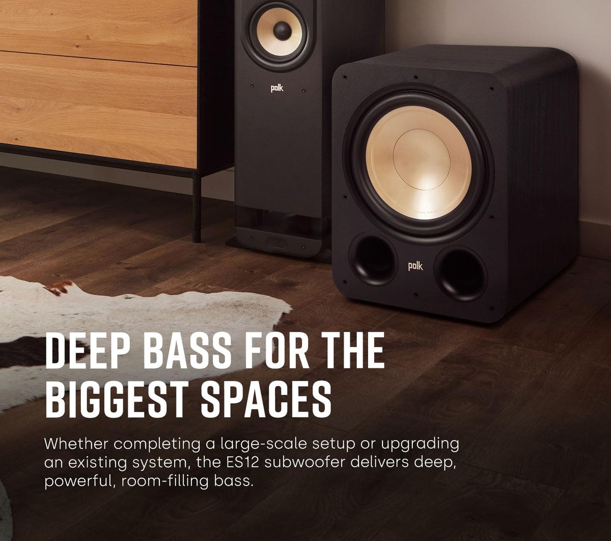Polk ES12 back panel with rear digital controls for easy tuning