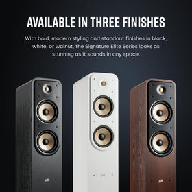 Polk Signature Elite ES55 walnut finish complements contemporary interiors