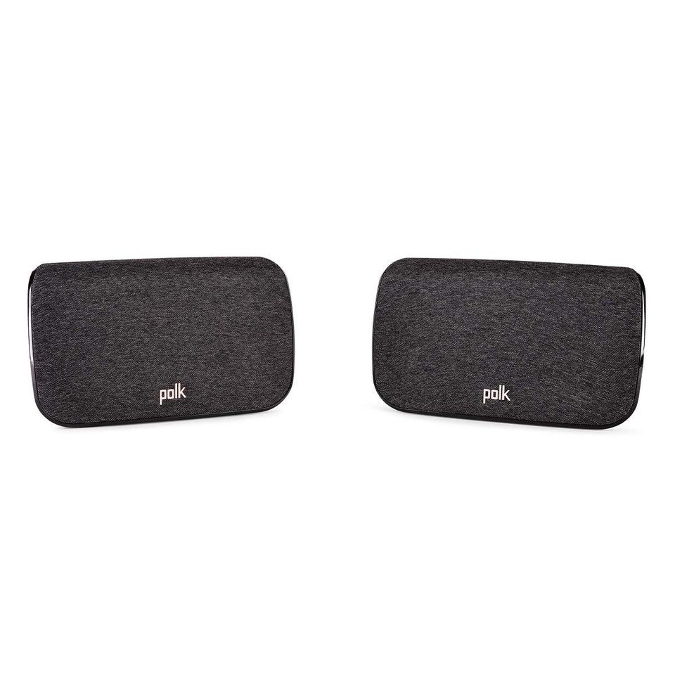 Polk Audio SR2 wall mount surround speakers deliver balanced cinema-like sound.