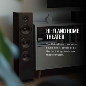 Polk Audio T50 side profile highlights tall tower presence