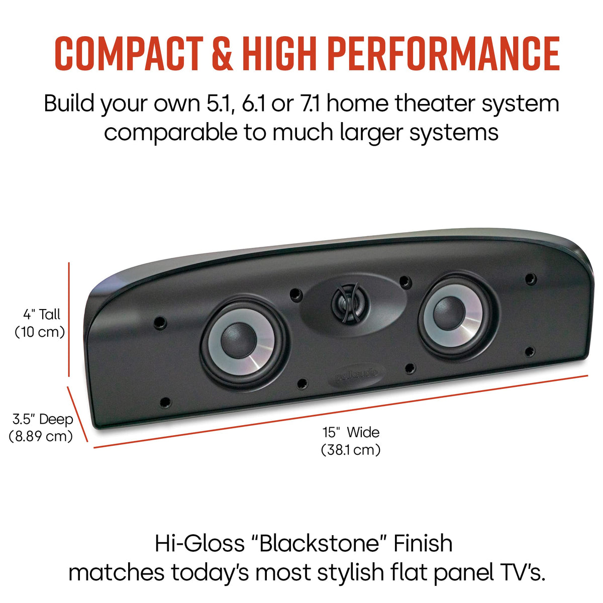 Polk Audio TL1 rear panel with mounting options for versatile setup.