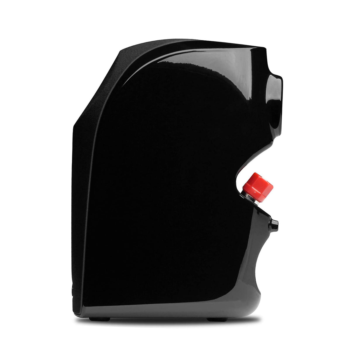 Polk Audio TL1 side profile highlights curved enclosure reducing internal coloration.