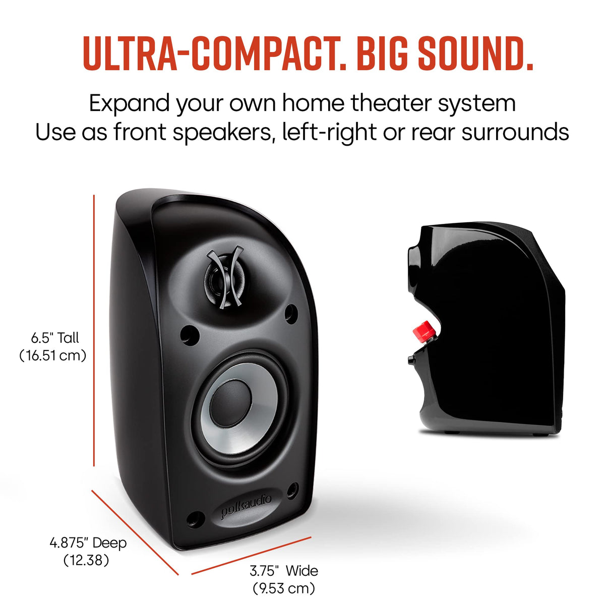 Polk Audio TL1 tweeter closeup showcases silk-dome precision and clarity.