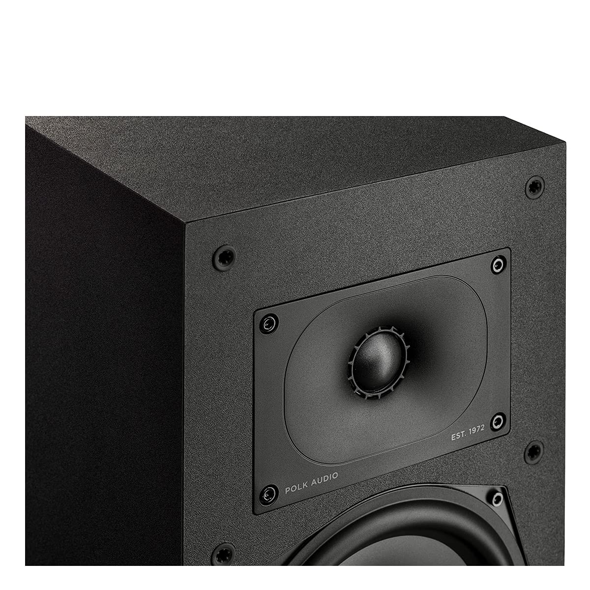 Polk Monitor XT20 pair shown in a modern living room setup.