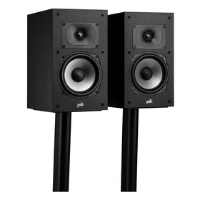 Polk Monitor XT20 pair on a shelf ready for setup.