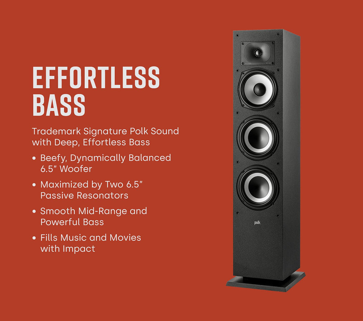 Polk Monitor XT60 side view highlighting slim profile and placement versatility