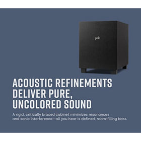 Polk Monitor XT10 featuring a 100W Class D amplifier for clean, powerful bass