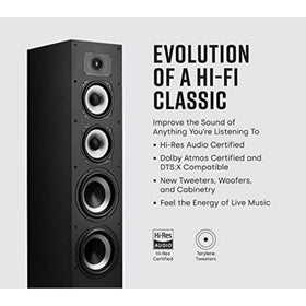 Polk Monitor XT70 side view highlights tall tower design.