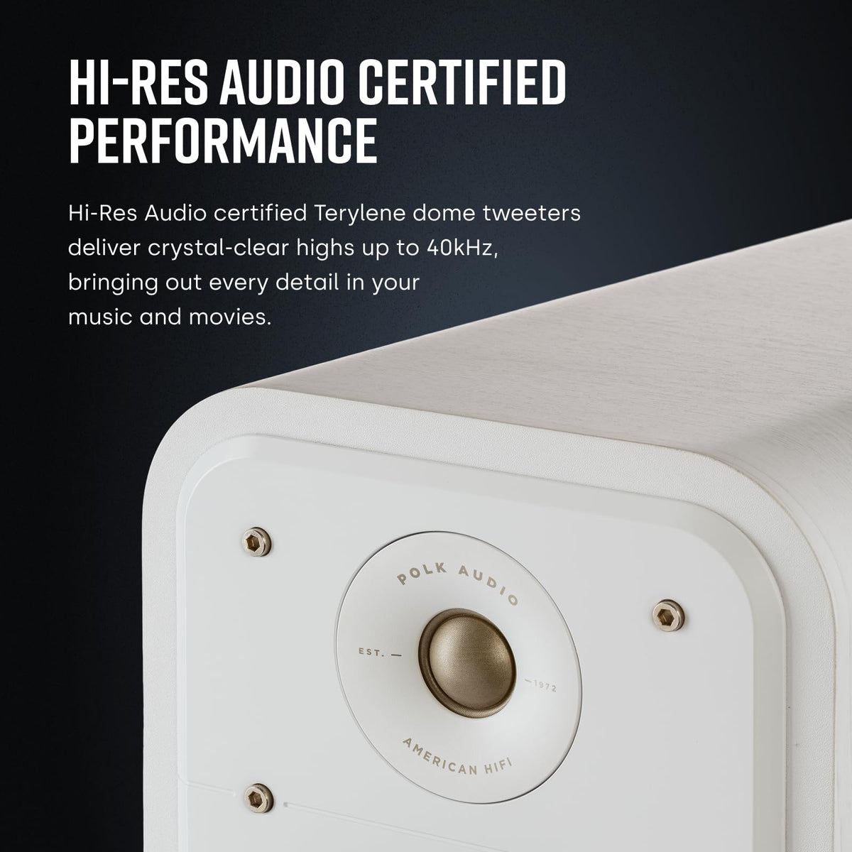 Polk Power Port bass vent demonstrates distortion-free, deeper low-end.