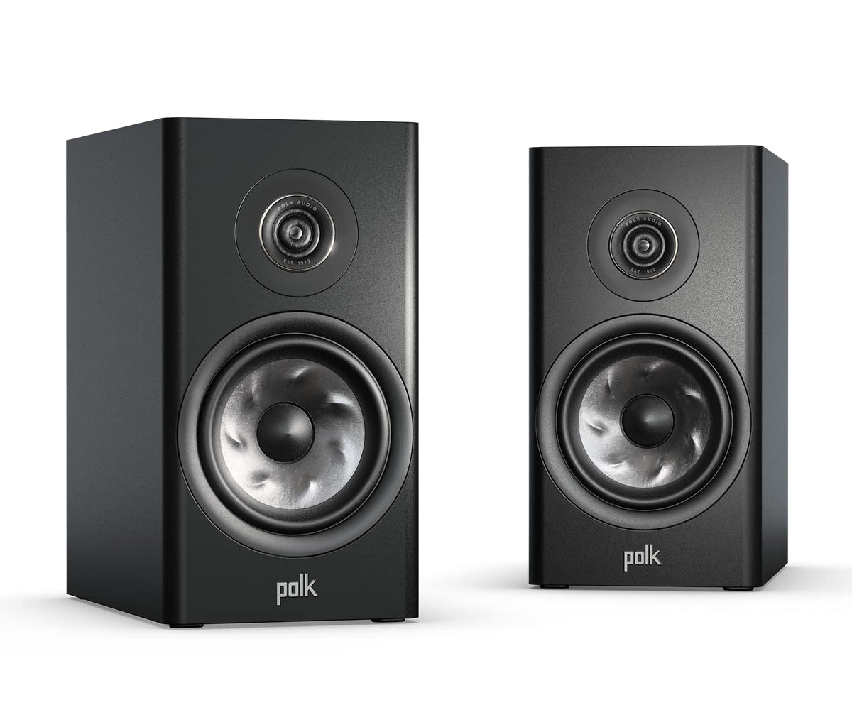 Polk Reserve R100 front view for compact bookshelf placement and clear sound.