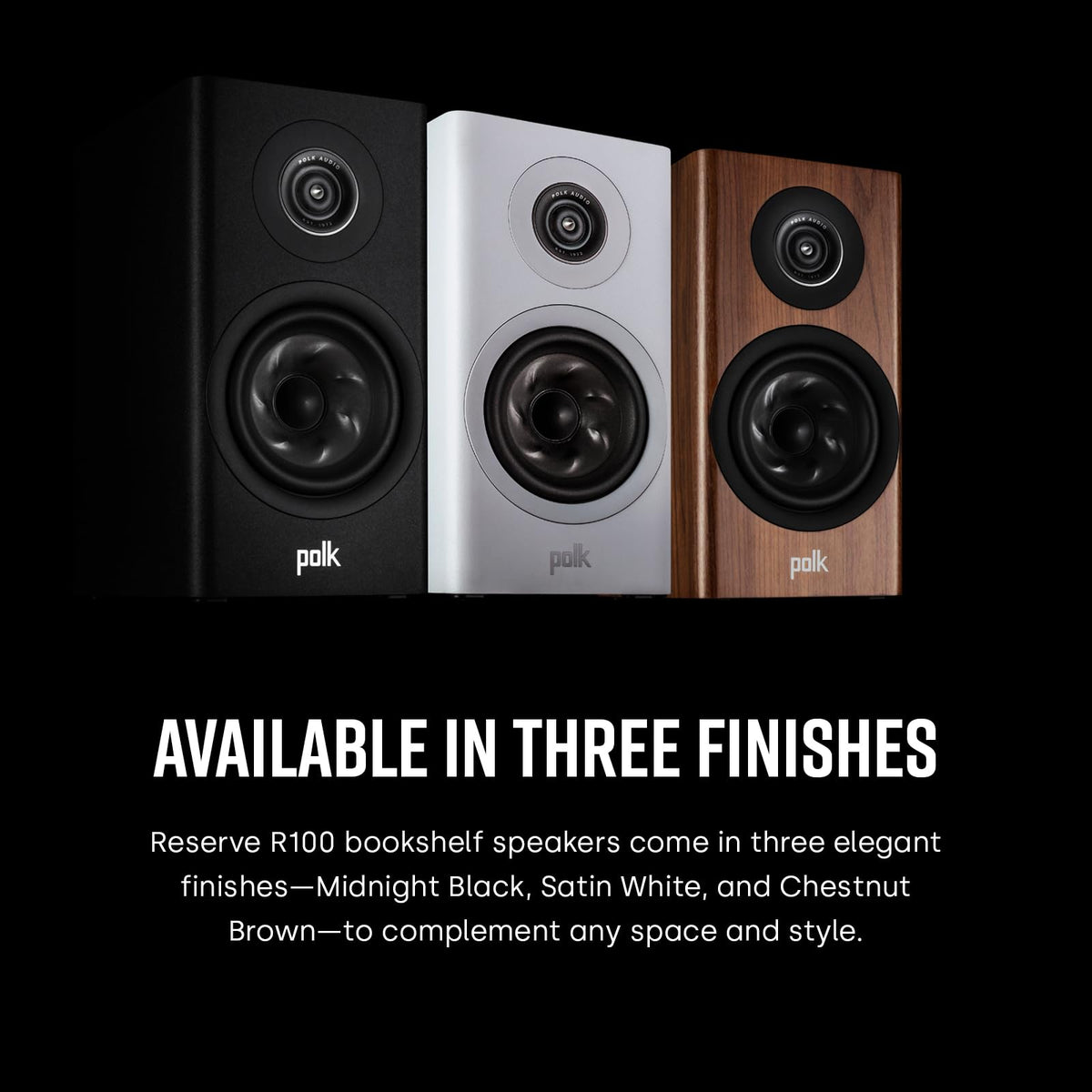 Polk Reserve R100 rear-port design for controlled bass response
