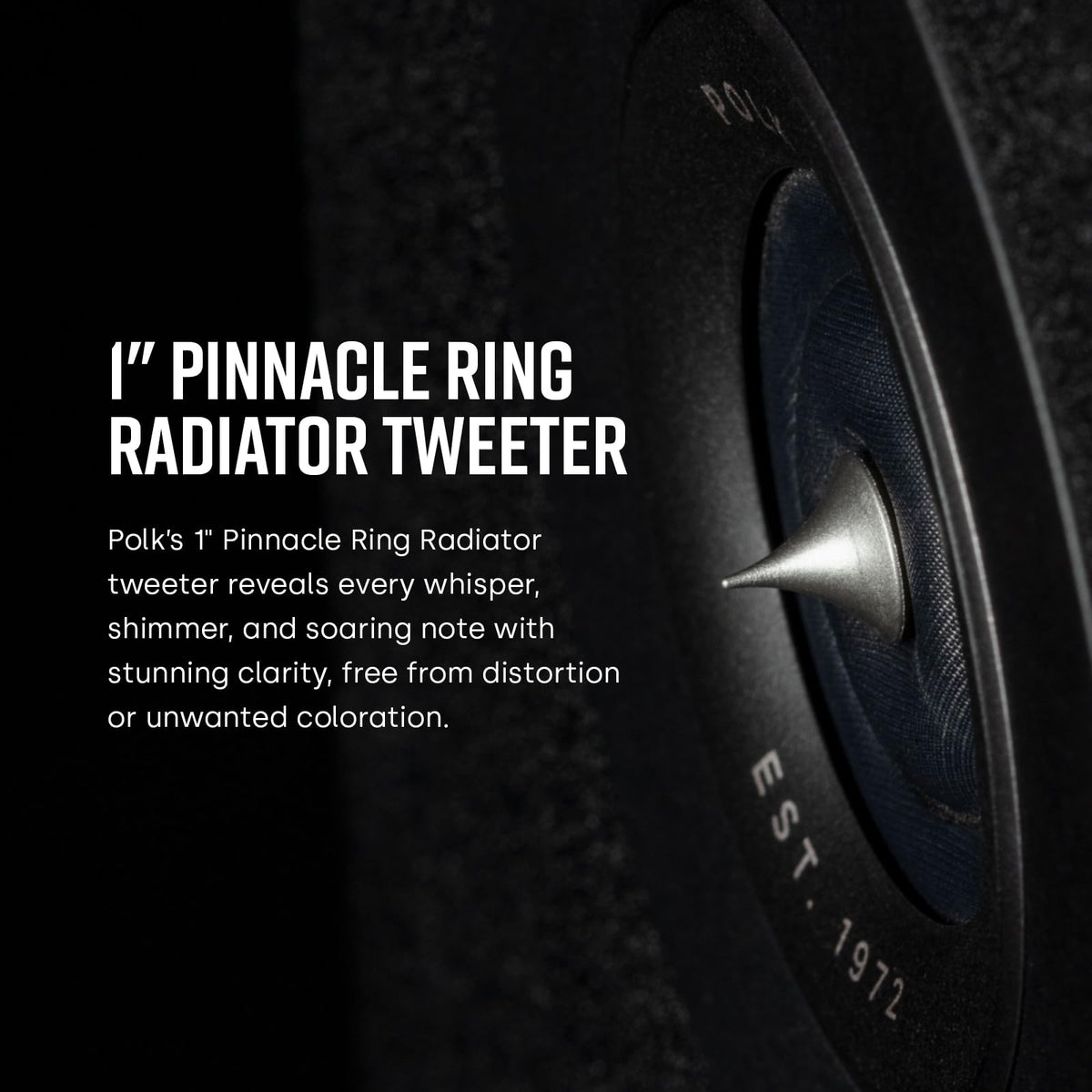 Polk Reserve R100 5.25-inch turbine woofer delivering tight, impactful bass.