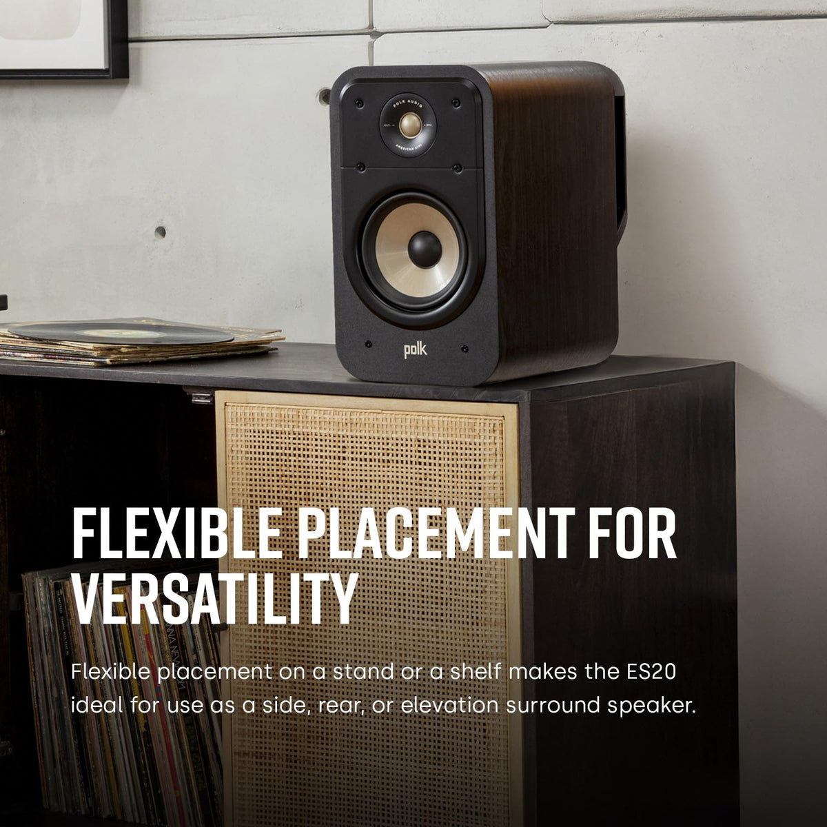 Polk Signature Elite ES20 compatibility enables easy integration with Atmos and DTS:X setups
