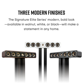 Polk Signature Elite ES35 black finish complements contemporary home theaters.