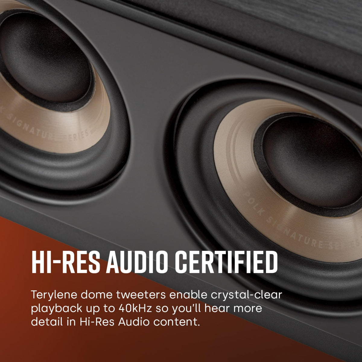 Polk Signature Elite ES35 center-crossovers ensure balanced sound.