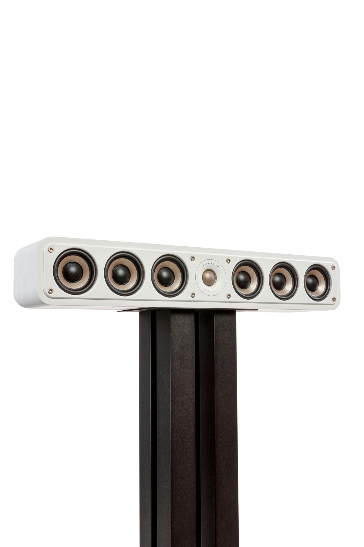 Polk Signature Elite ES35 center tweeter delivers crystal-clear dialogue and high-resolution detail.