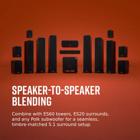 Polk Signature Elite ES35 slim profile fits discreetly under your TV.