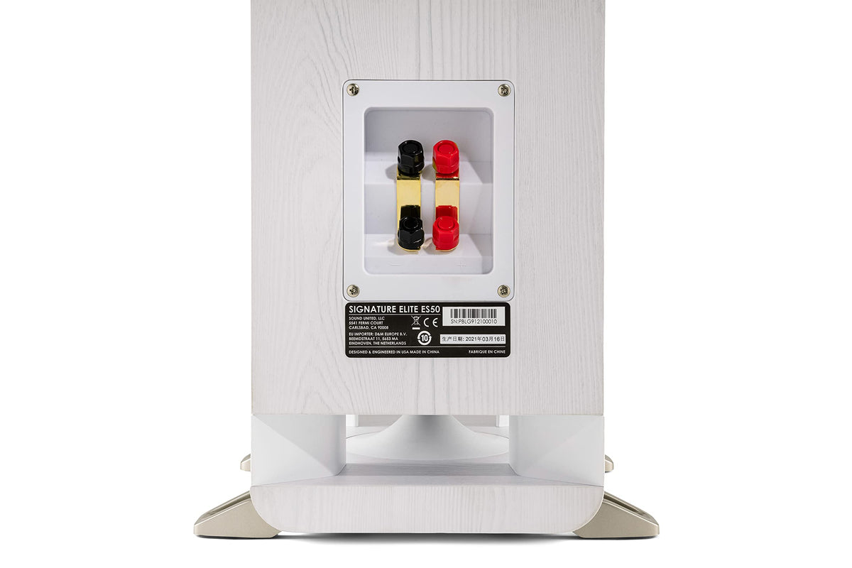 Elegant ES50 white finish close-up on cabinet