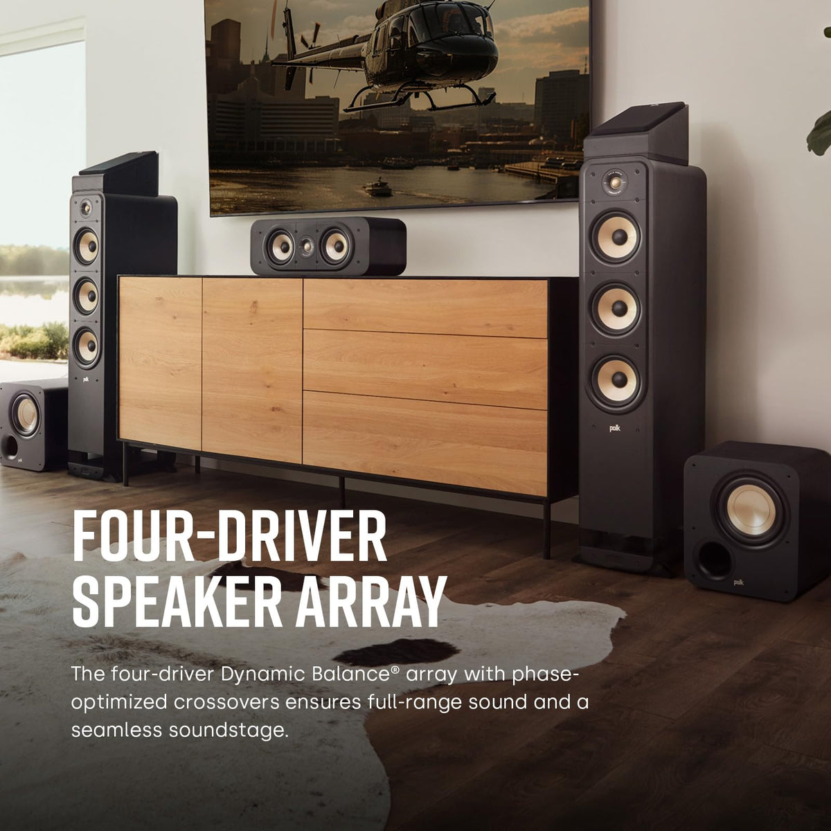 Polk Signature Elite ES60 side angle showing modern black finish.
