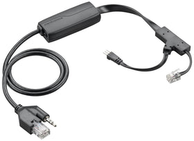 POLY electronic hook switch cable enables remote call control for desk phones, enabling hands-free workflow.